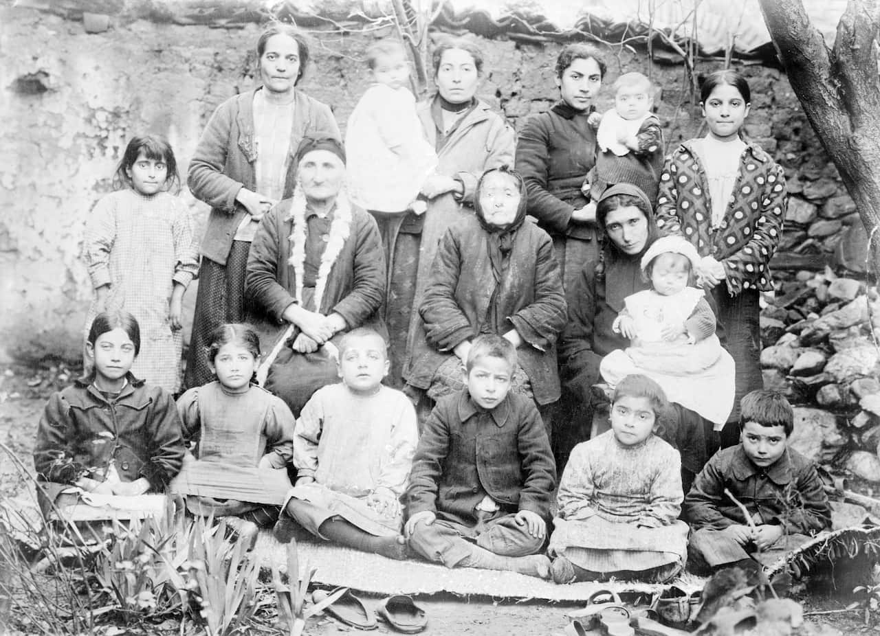 Armenia / Turkey: Widows and children of the Armenian Genocide, c. 1915