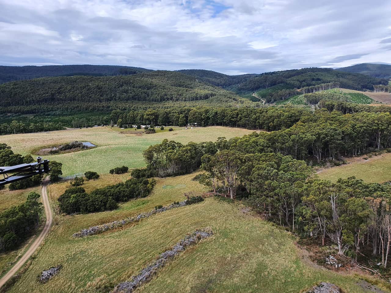 An aerial view of the search area where Shayla Phillips went missing. 