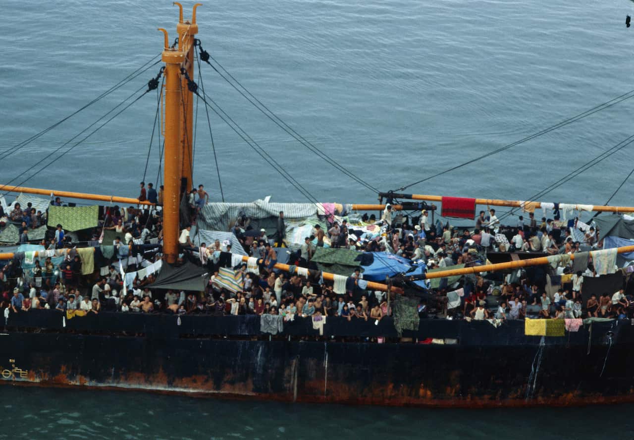 Refugees Aboard a Ship
