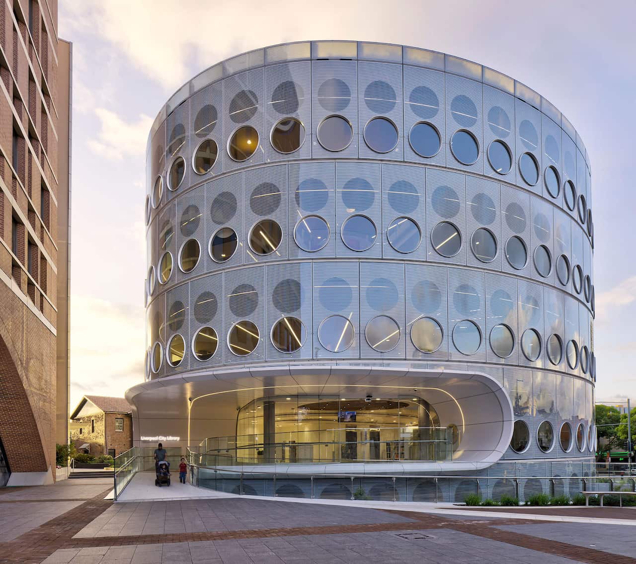 The exterior of a library.