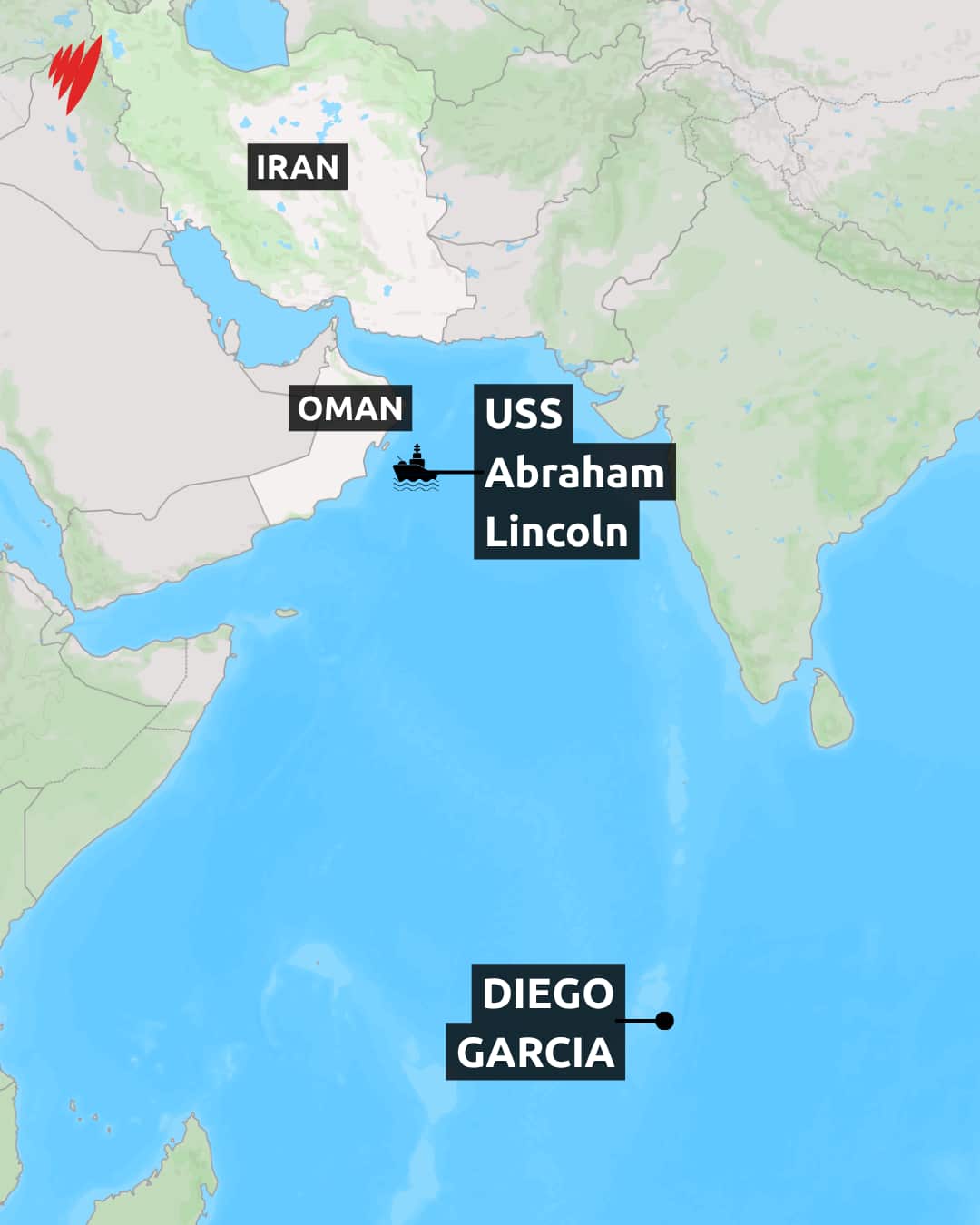 A map of the Gulf of Oman