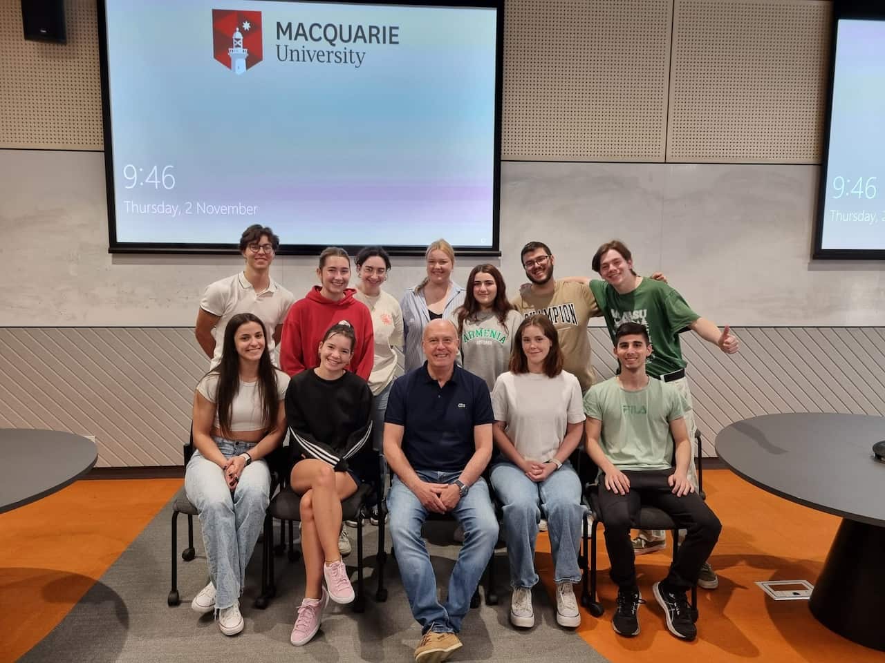 Emilio Lomonaco with one of his Italian classes at Macquarie University in 2023.