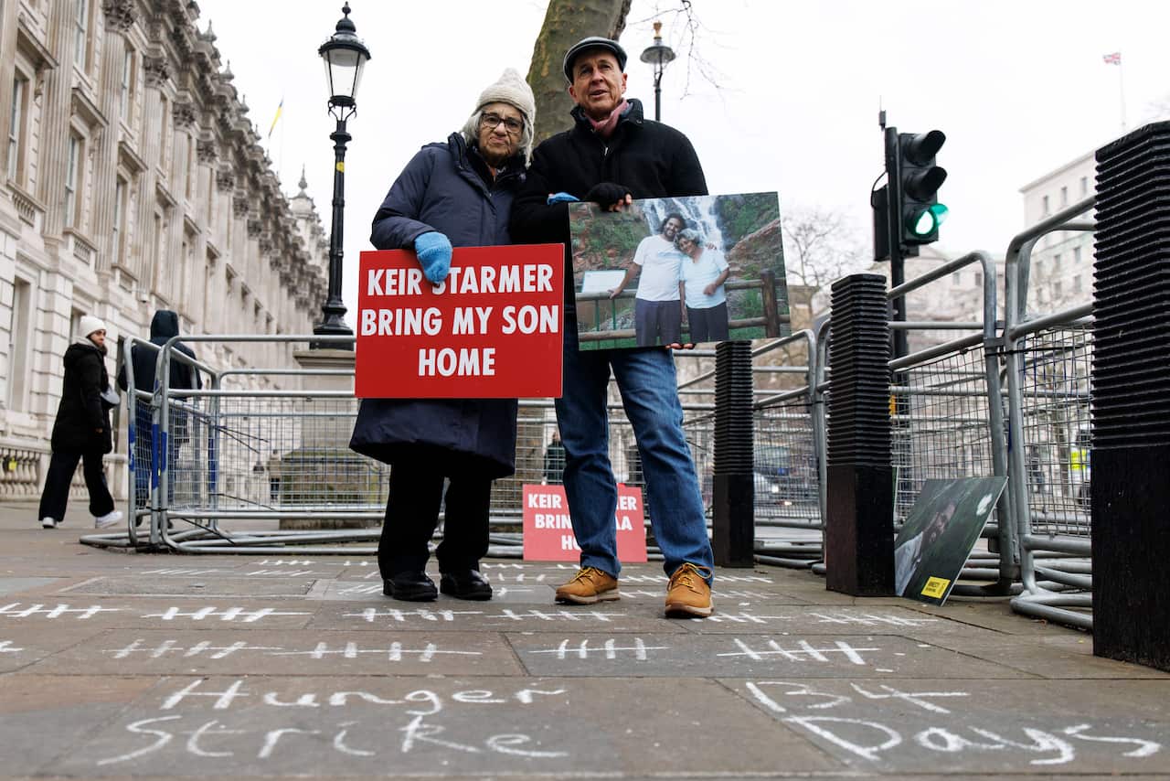 Egyptian activist Laila Soueif holds a press conference on jailed son Alaa Abdel Fattah