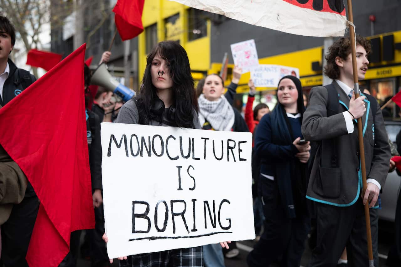 Students Protest Pauline Hanson in Melbourne