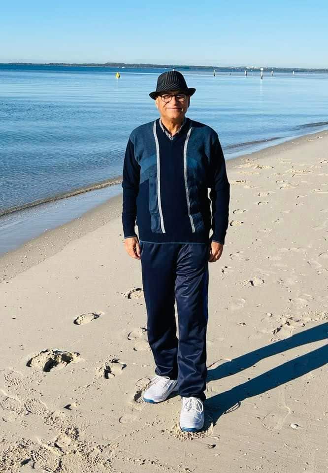 Raja Aslam has been taking daily walks on his local beach for more than ten years..jpg