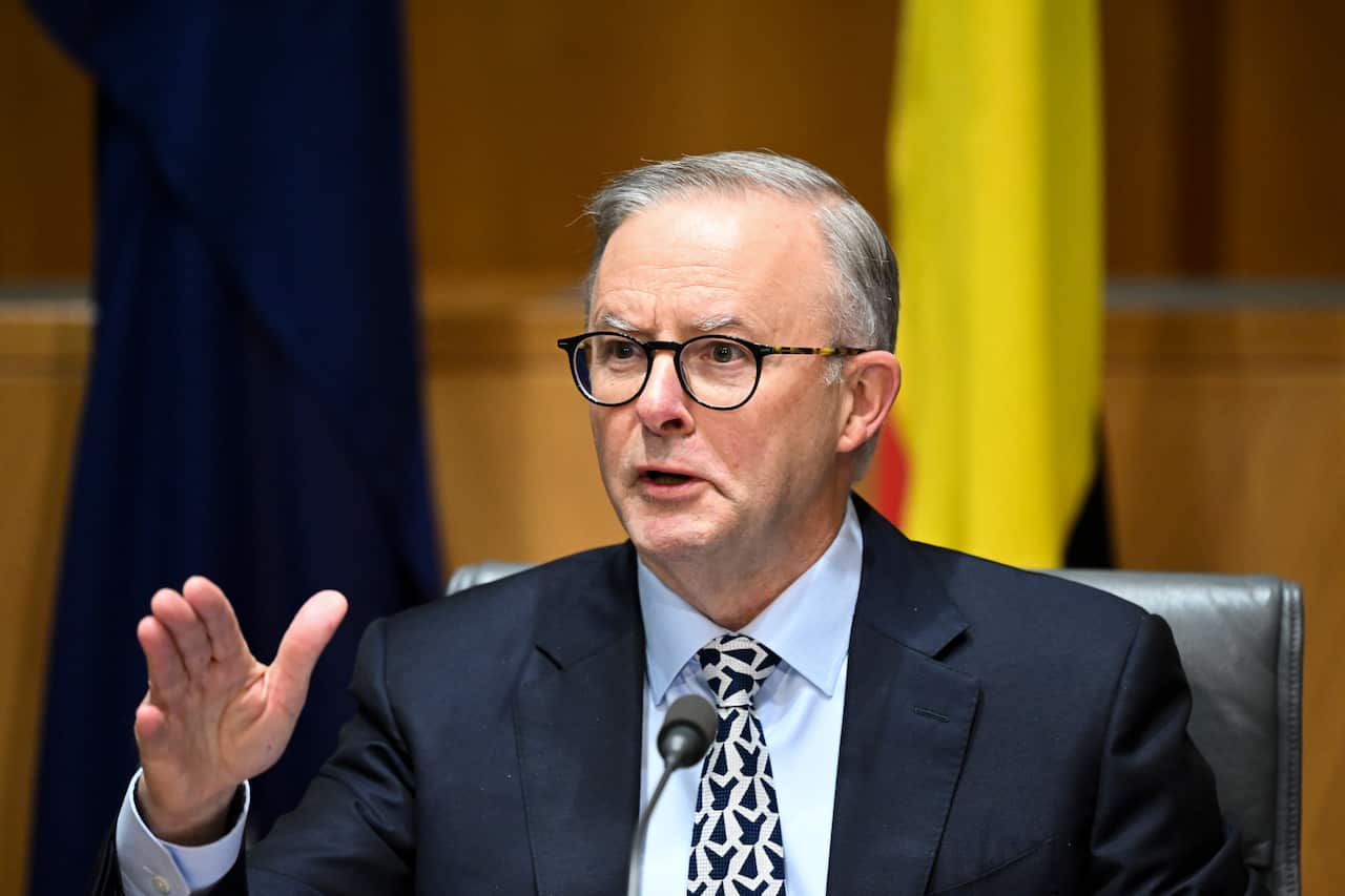 Anthony Albanese speaks following national cabinet meeting.