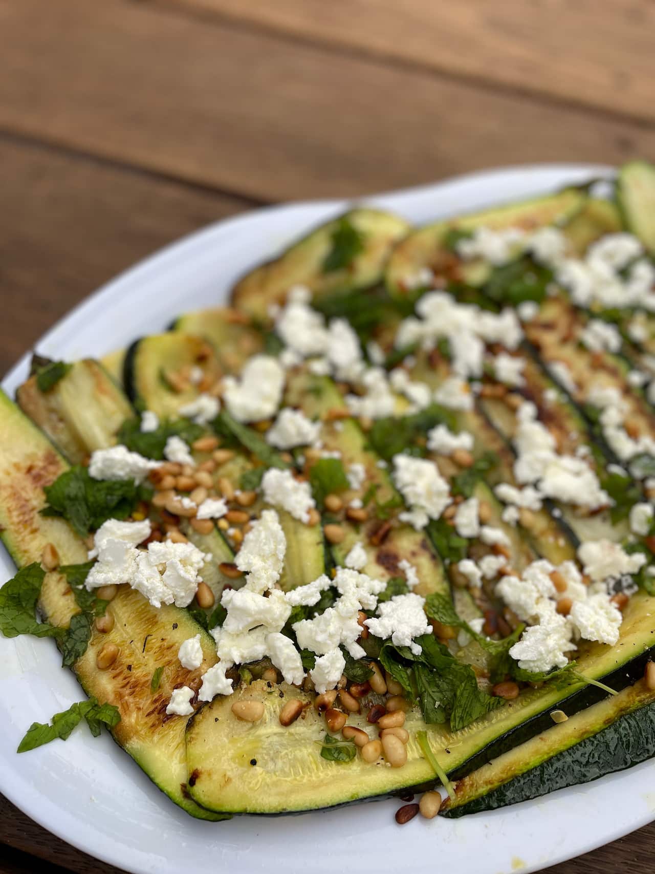Zucchini salad with cheese 