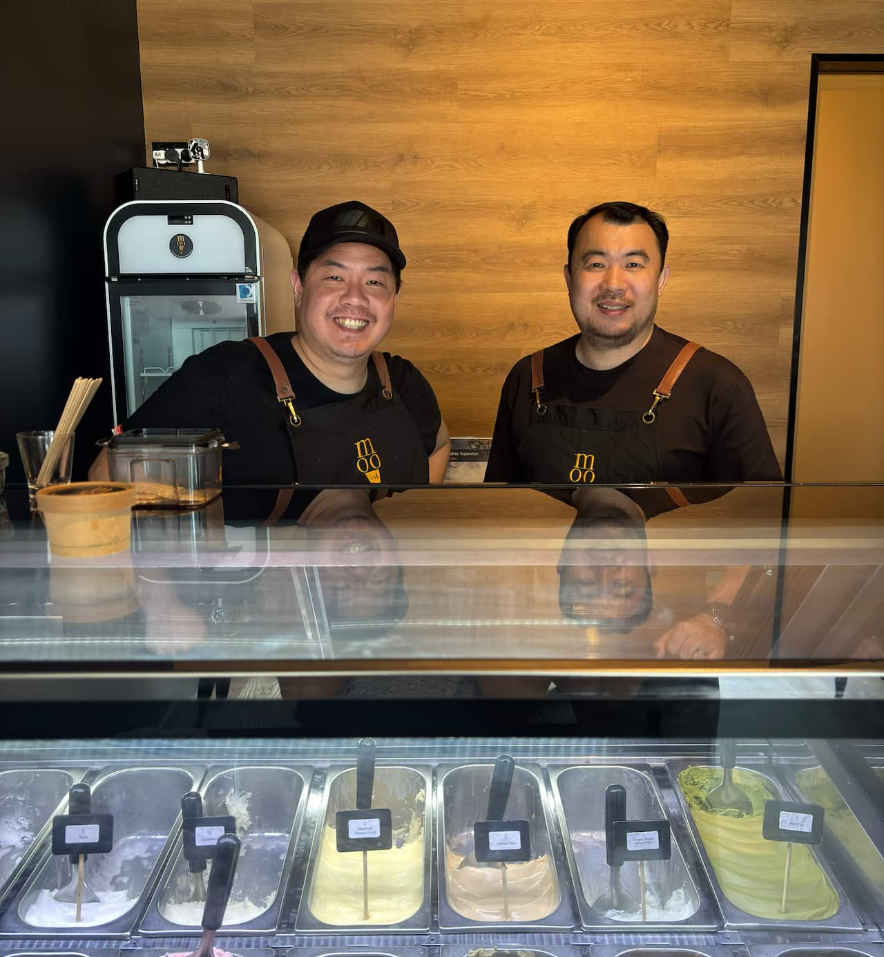 Alex Liu (L) and Ferdinan Tanzil at their ice cream shop.jpg