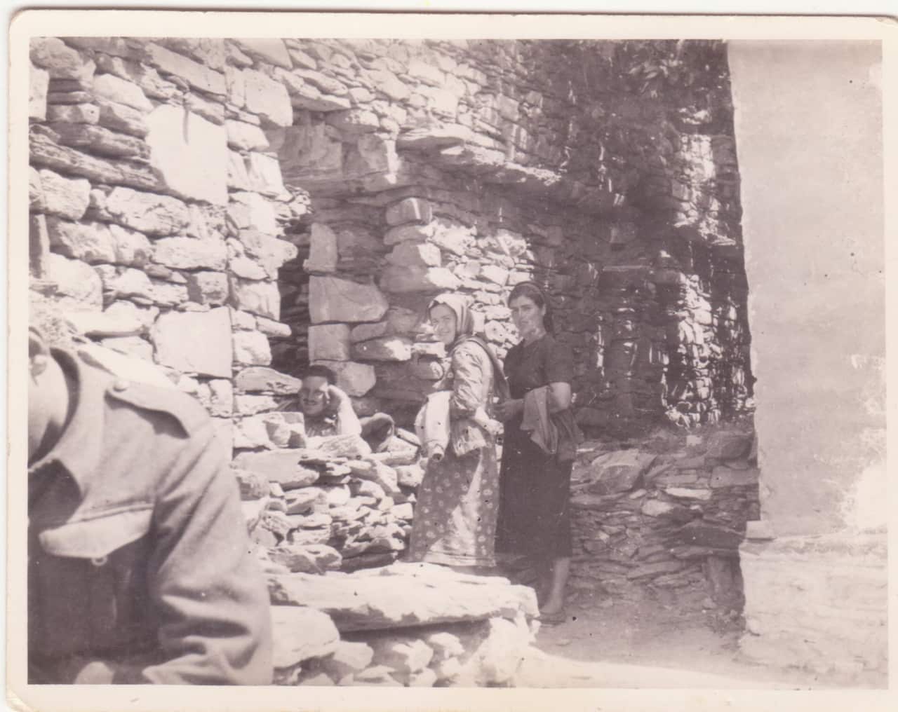 Some of the Greek women who helped the Allied soldiers hiding at Trahila, Mani, April 1941. 