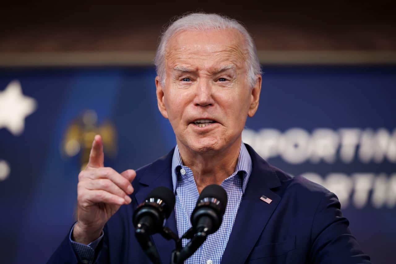 President Joe Biden at a National Education Association event.
