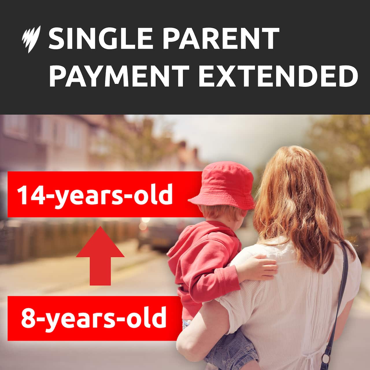 Graphic showing an expansion to the single parent payment. 