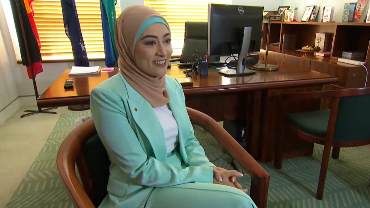 Fatima Payman in her office at Parliament House.