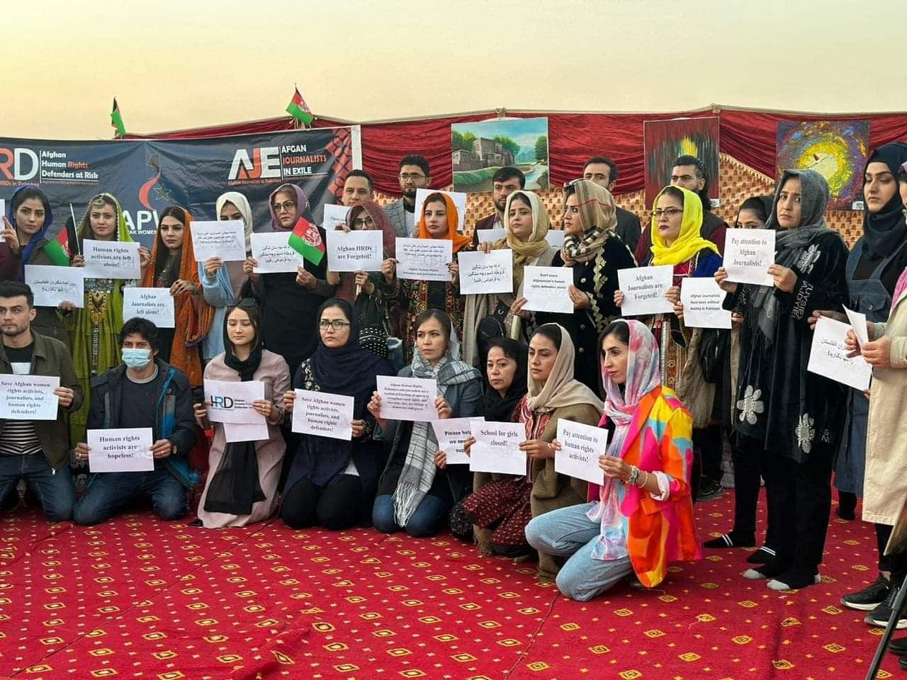 Afghan media workers in Islamabad