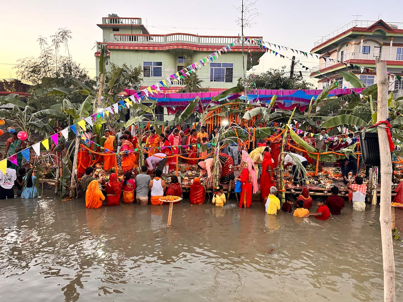 Chhath Puja is observed in Biratnagar, located in eastern Nepal.