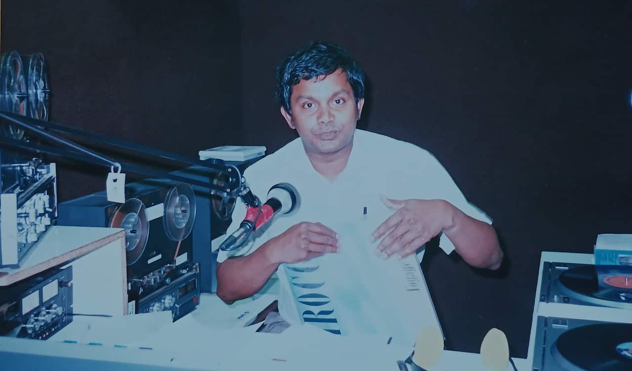 Kalinga Seneviratne during 2SER community radio show in sydney.jpg