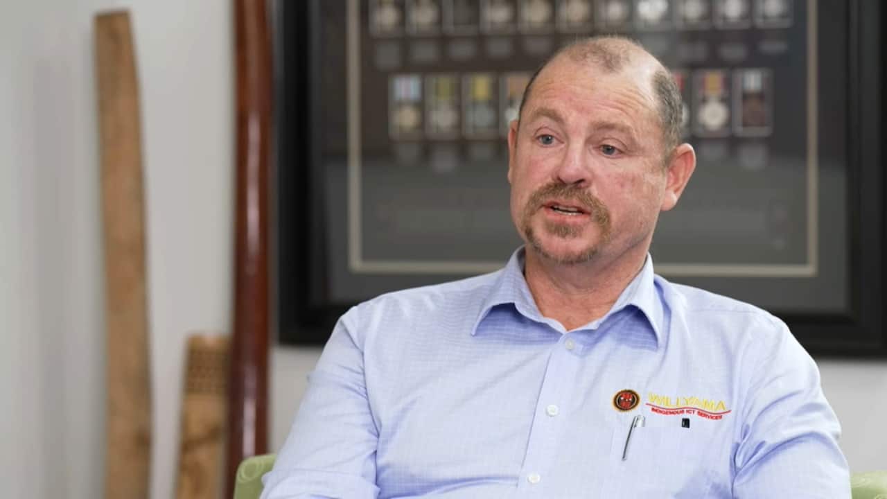 Kieran Hynes of Willyama Indigenous ICT Services speaking to Living Black