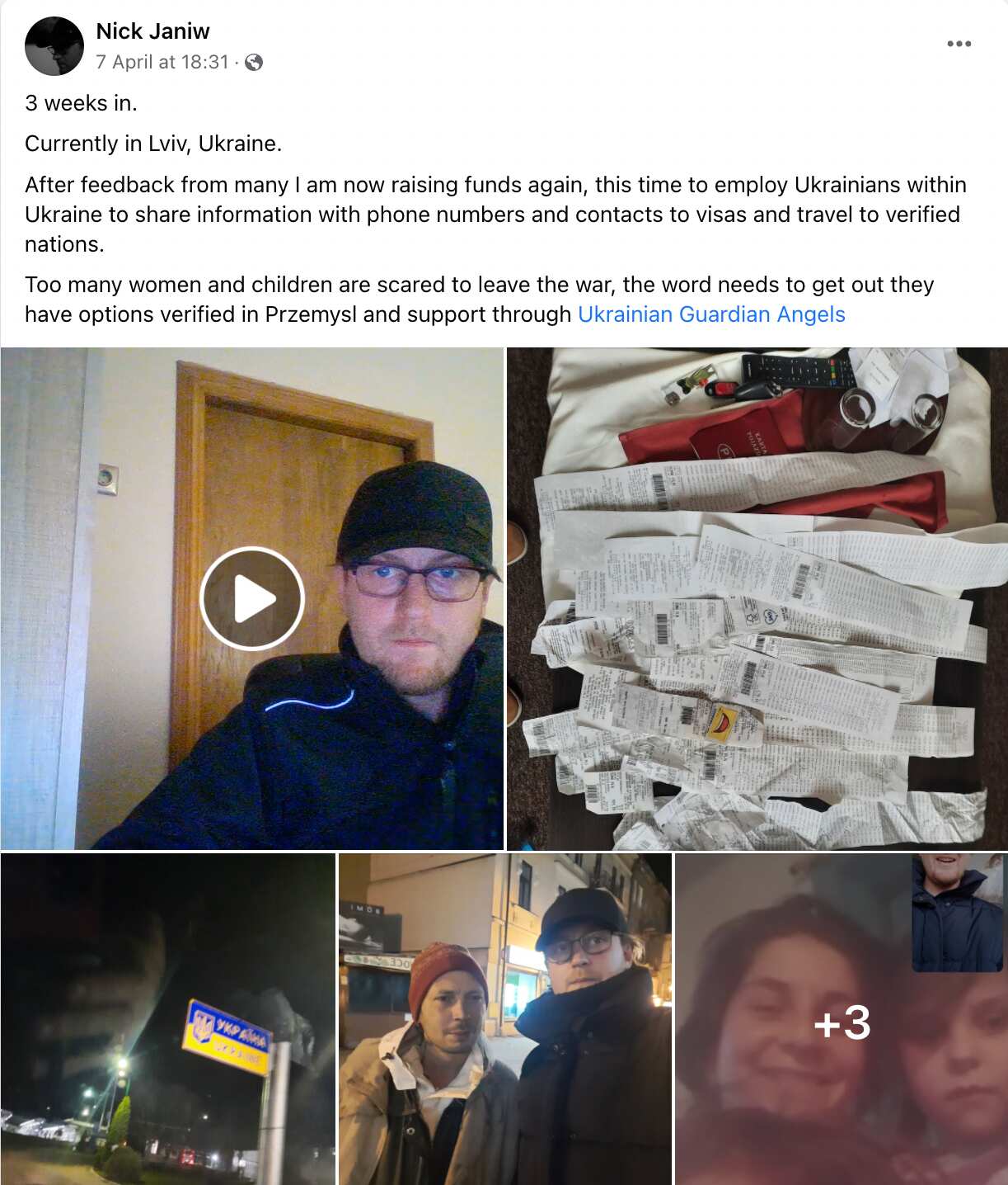 A facebook post by Nick Janiw.