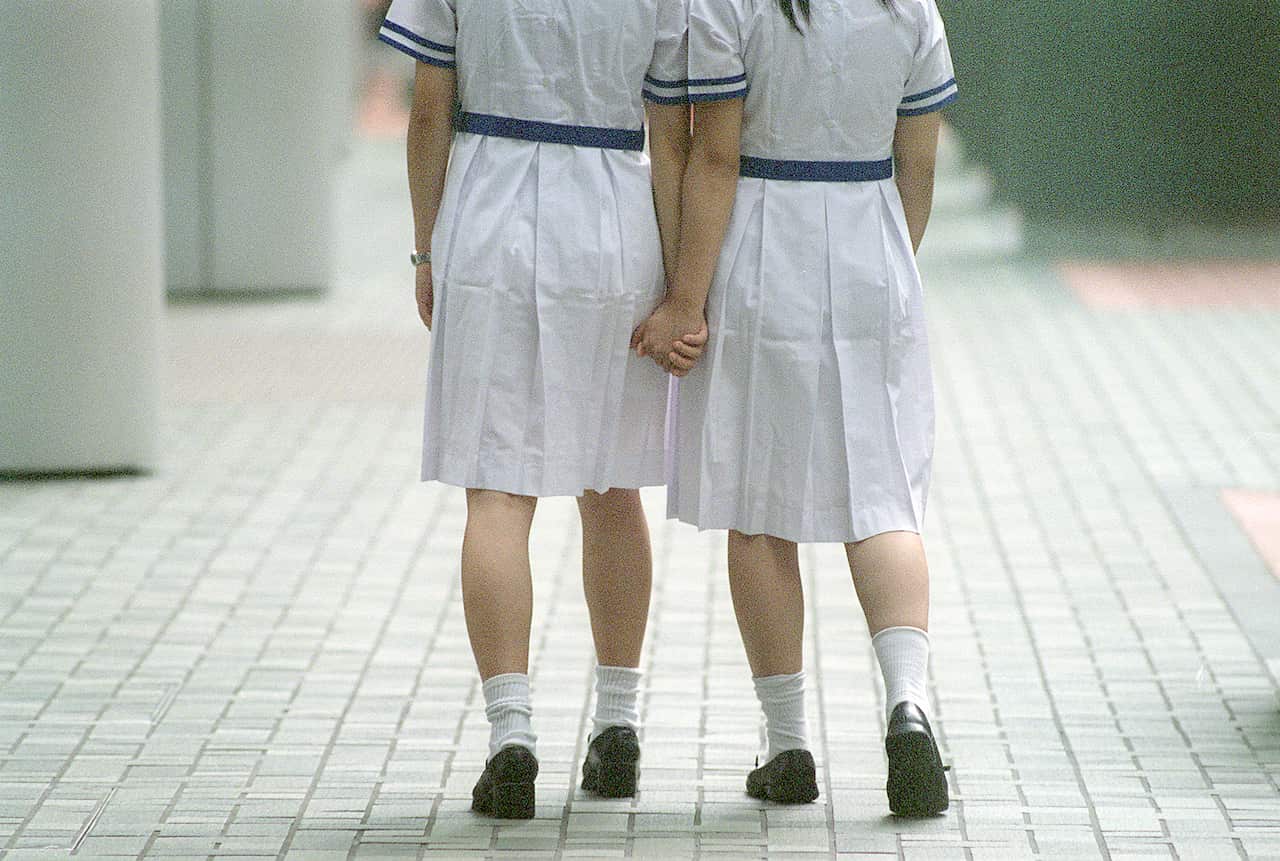 Pupils holding hands