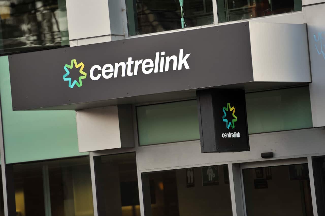 A building with a sign that reads: "Centrelink".