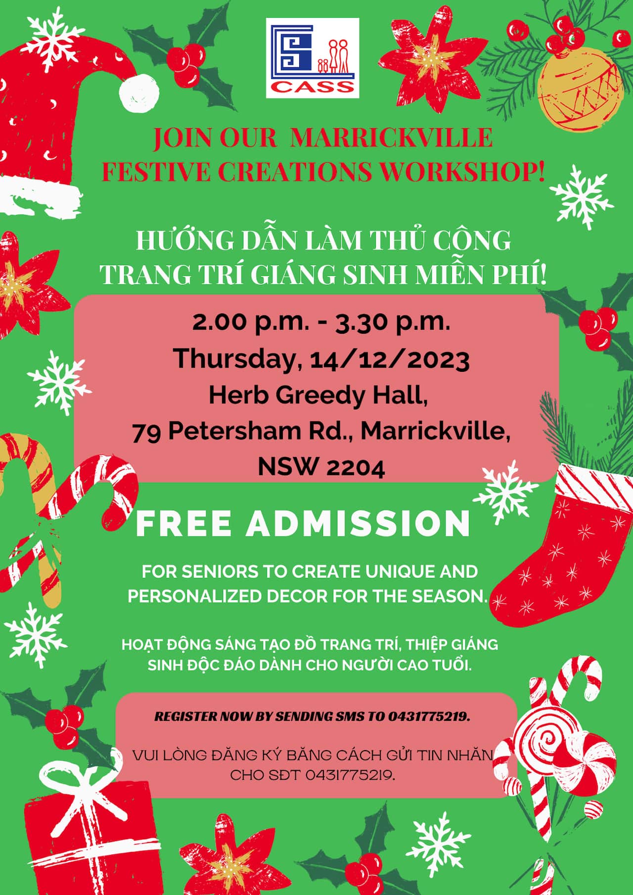 Marrickville Festive Creations Workshop Flyer