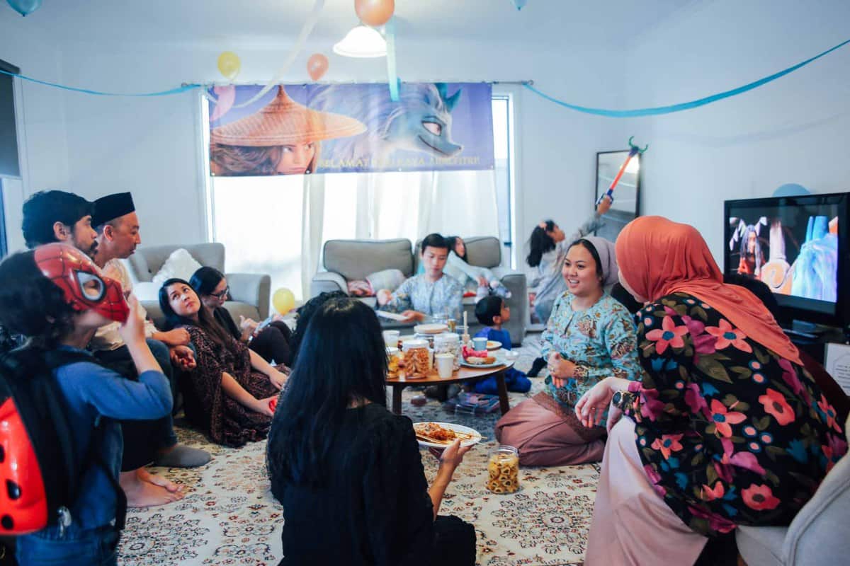 Malaysian family Eid gathering.