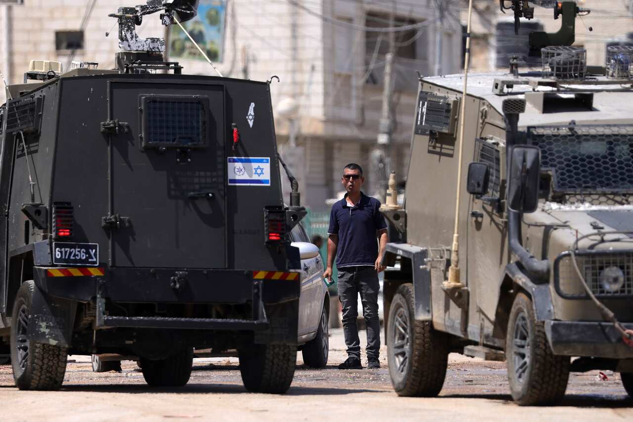 Armoured vehicles on a road