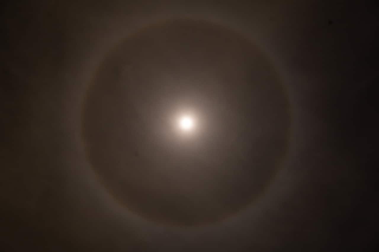 Halo around the moon