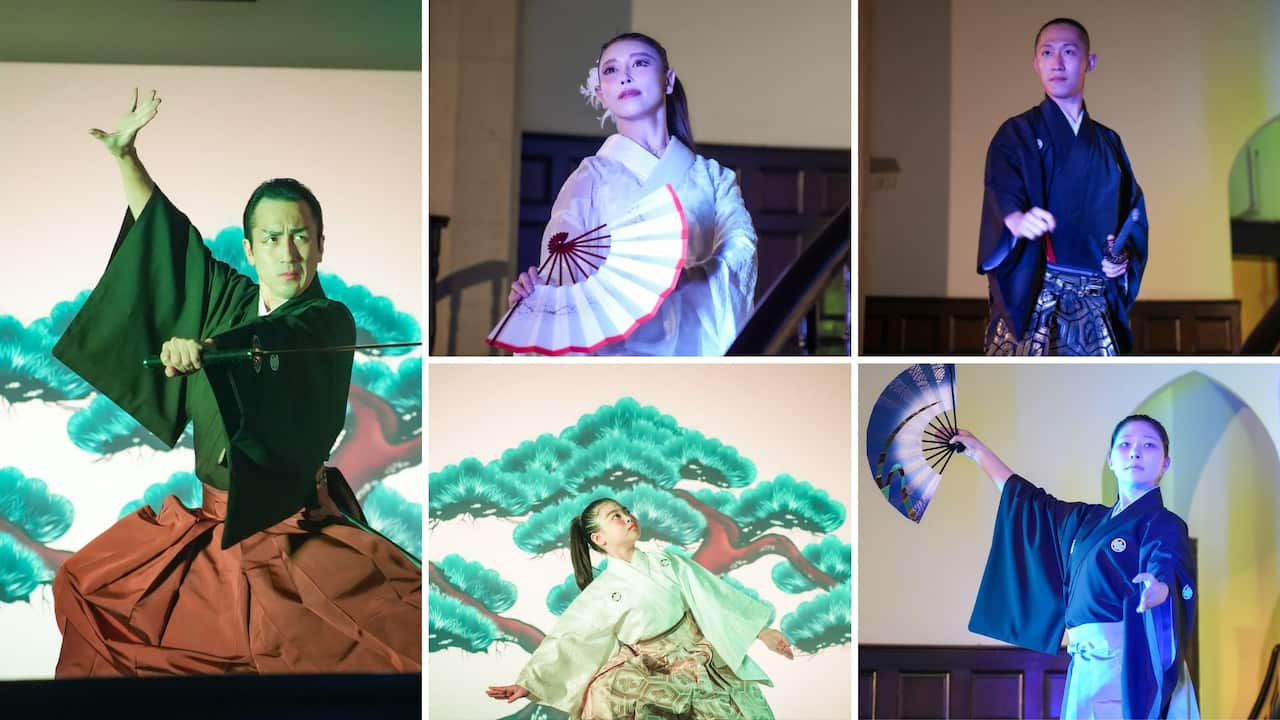 Kin' oh school apprentices and Master Arai