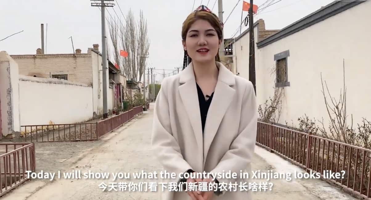 A woman standing in a street 