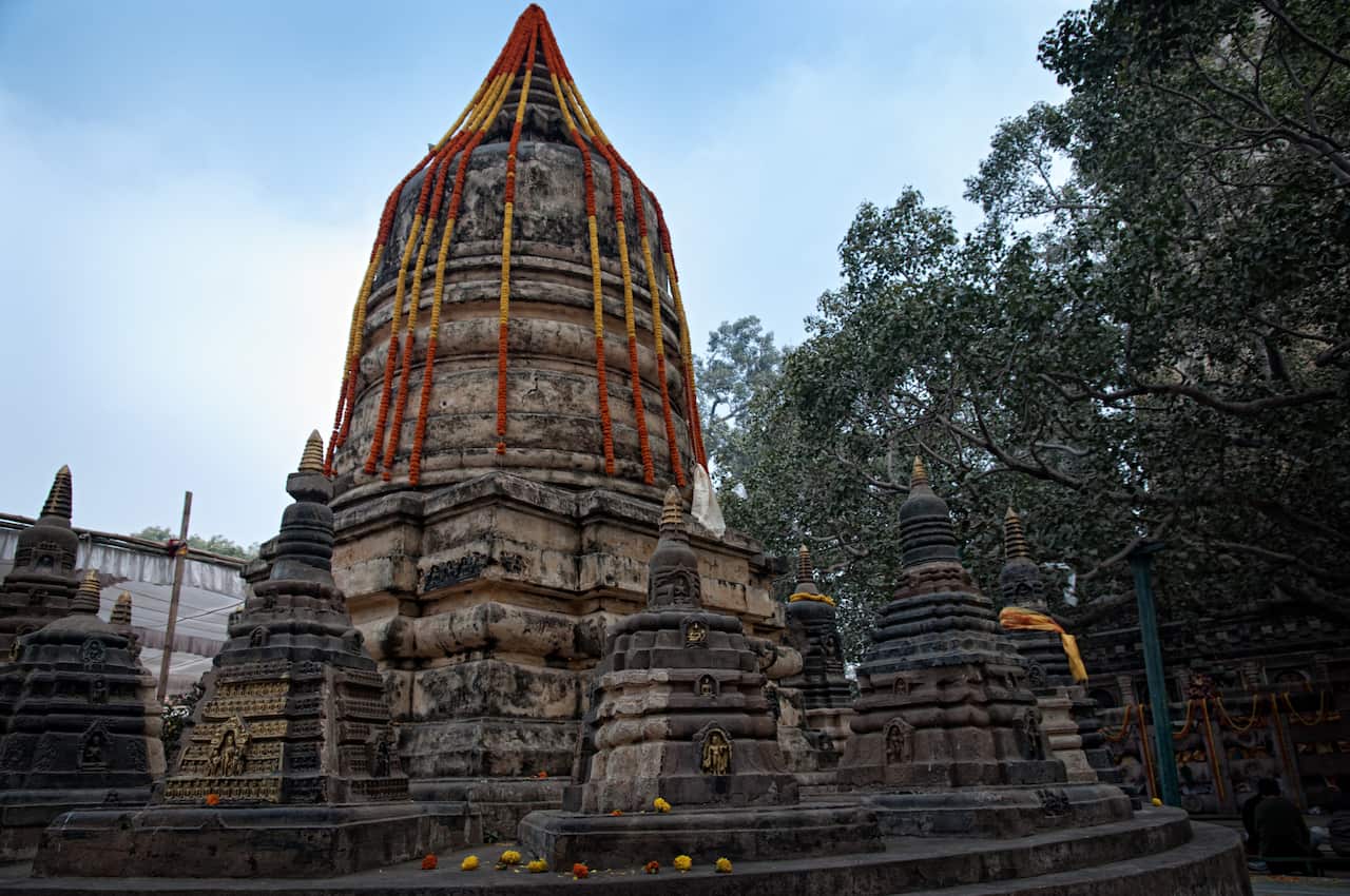 Stupa in Mahabodhi temple. Bodhgaya, Bihar, India