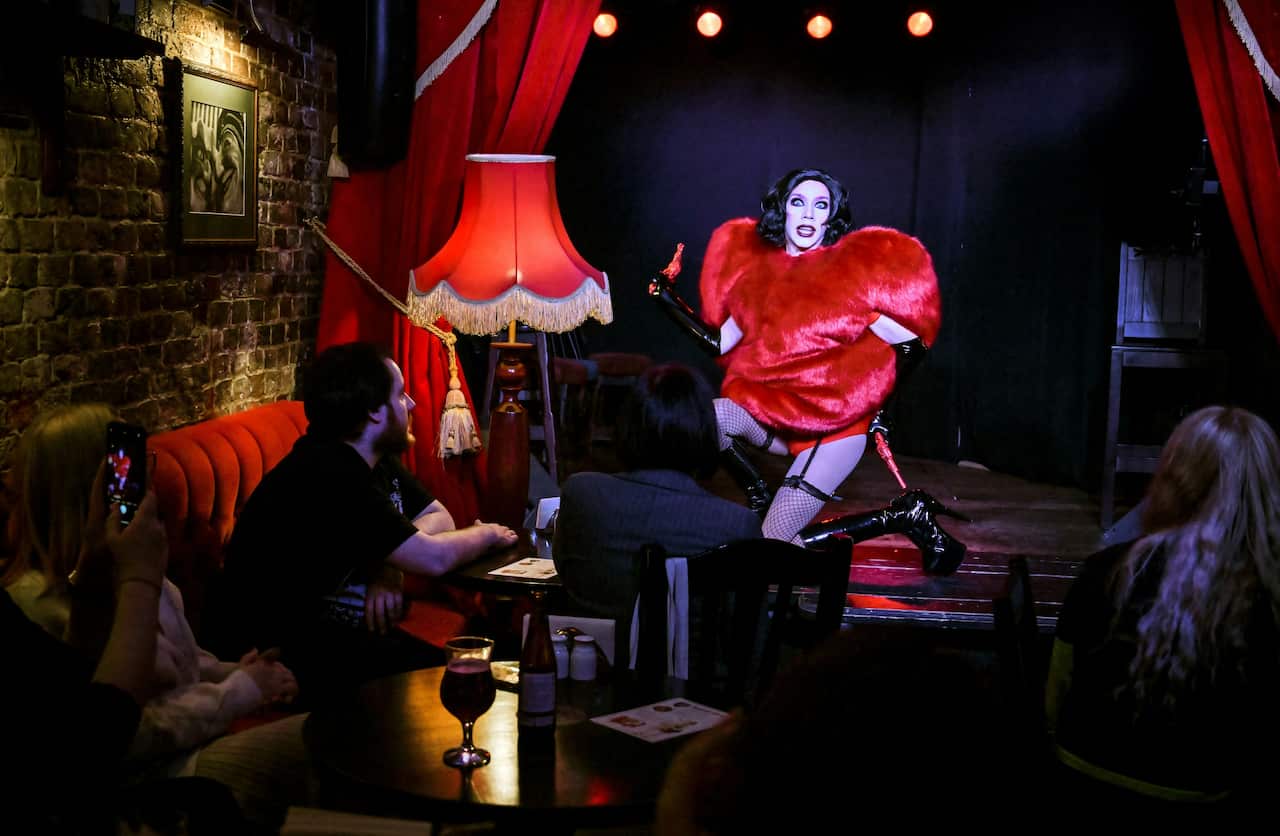A person performing a burlesque show