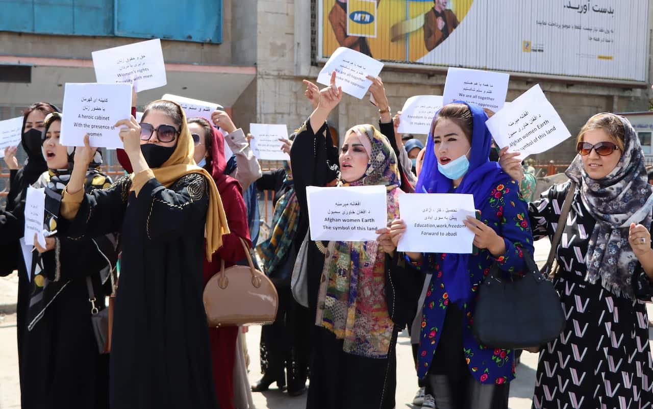 Afghan women protest