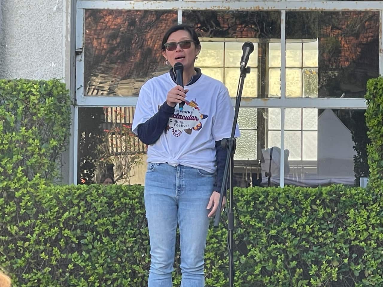 SisterWorks CEO Ifrin Fittock giving her welcome remarks at the event