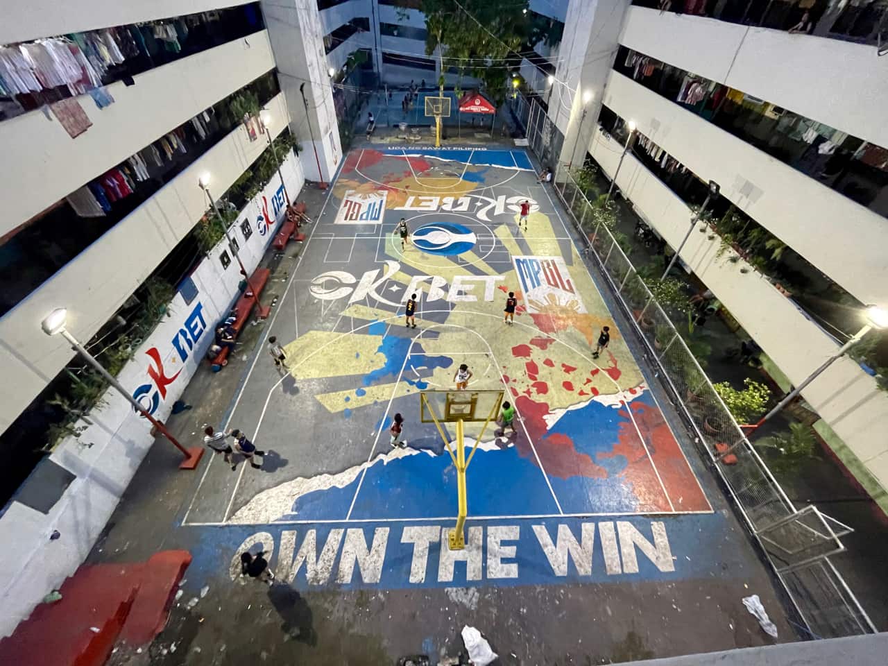Aerial shot of the Tenement court.