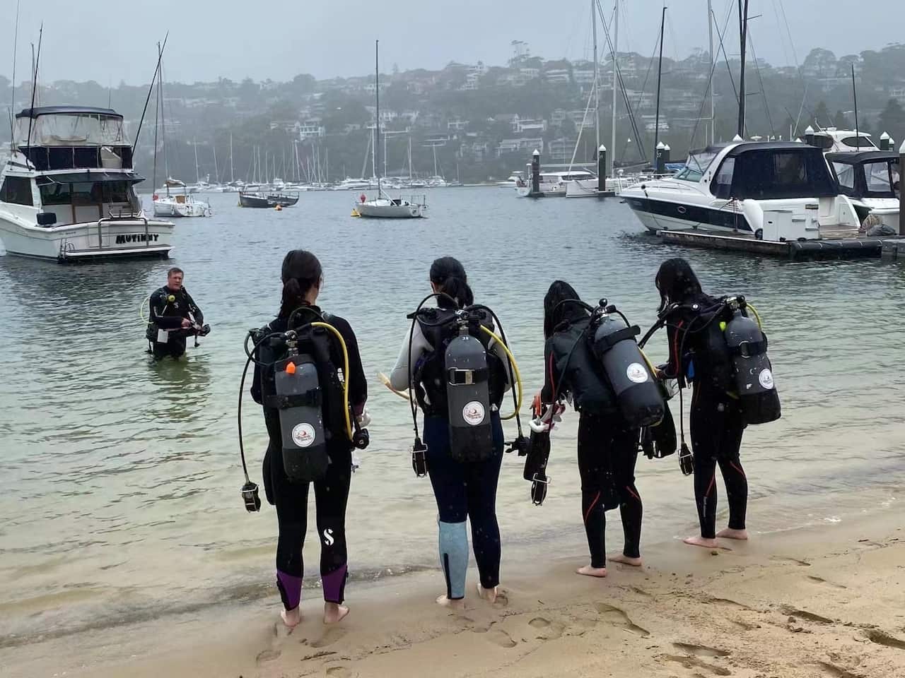 Kids are training to dive