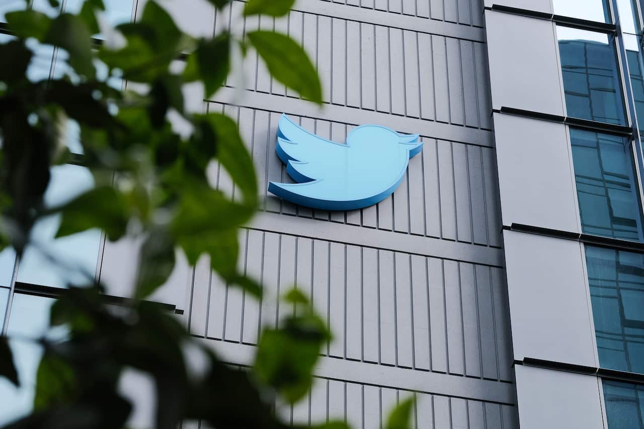 A building with the Twitter logo on it.