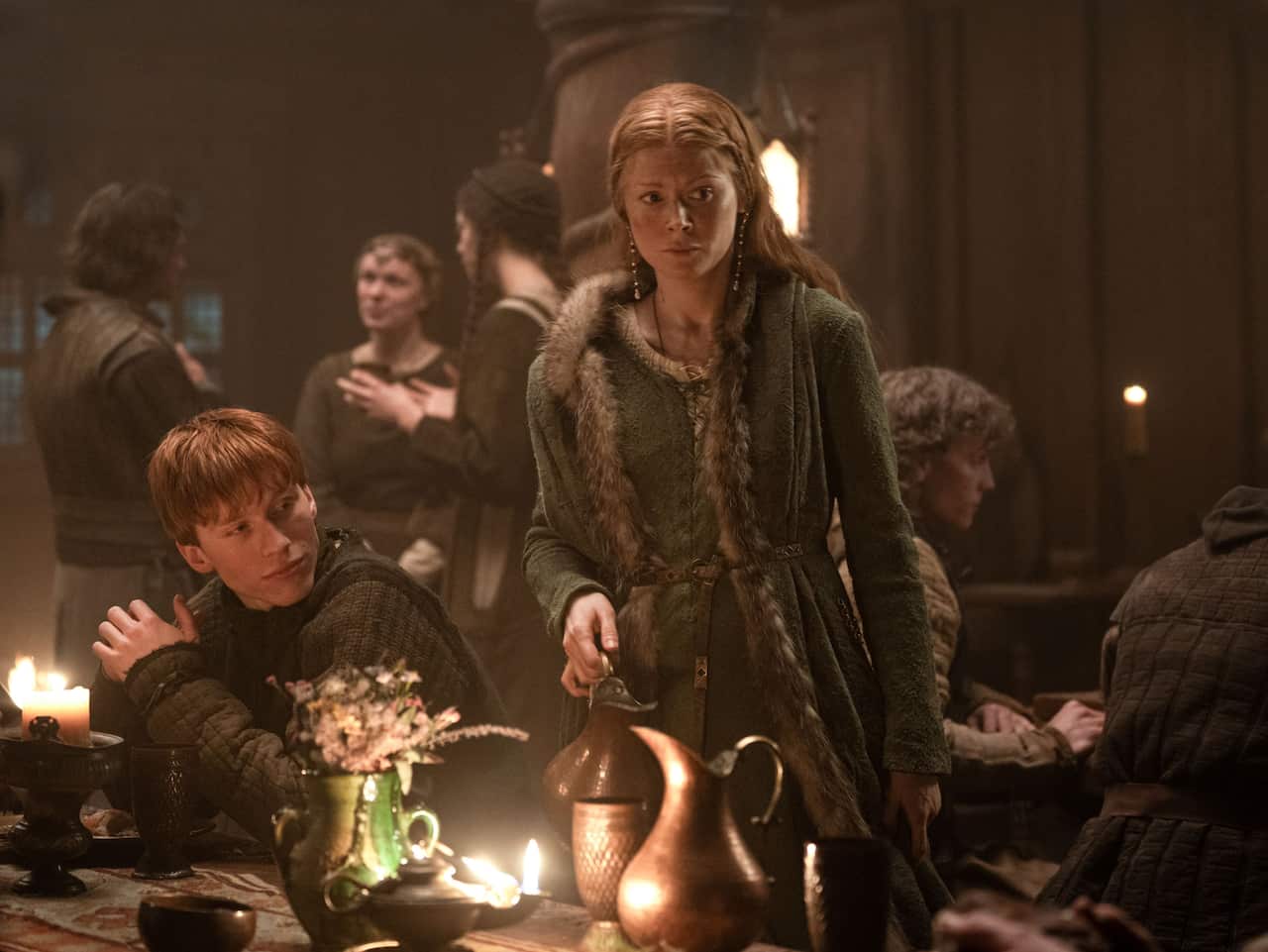 Luther Ford as Tostig and Emily Beecham as Edith Swanneck.