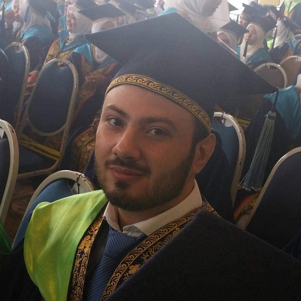 Abdulwahed Salloum at his graduation ceremony