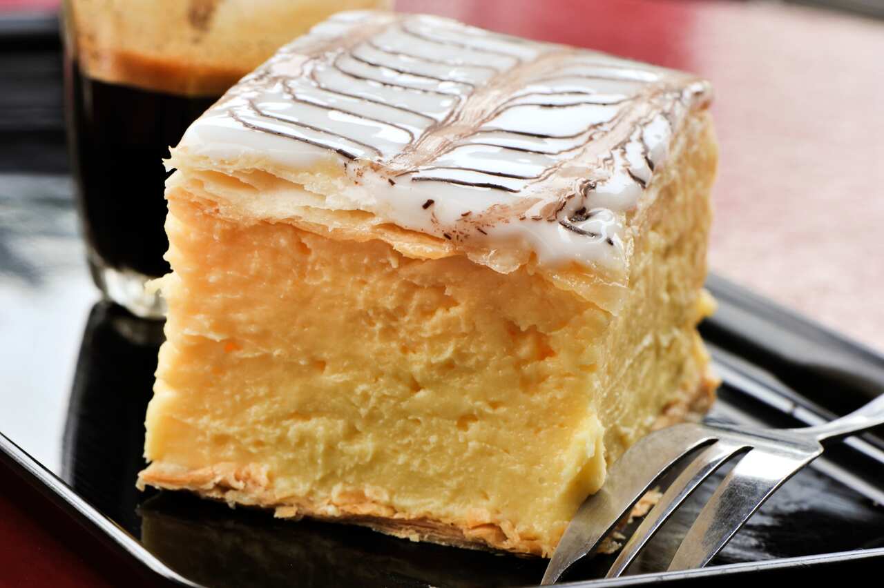 vanilla slice with espresso