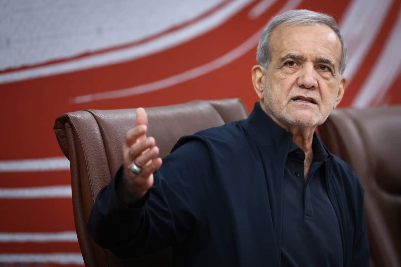 Iranian President Pezeshkian holds press conference in Tehran