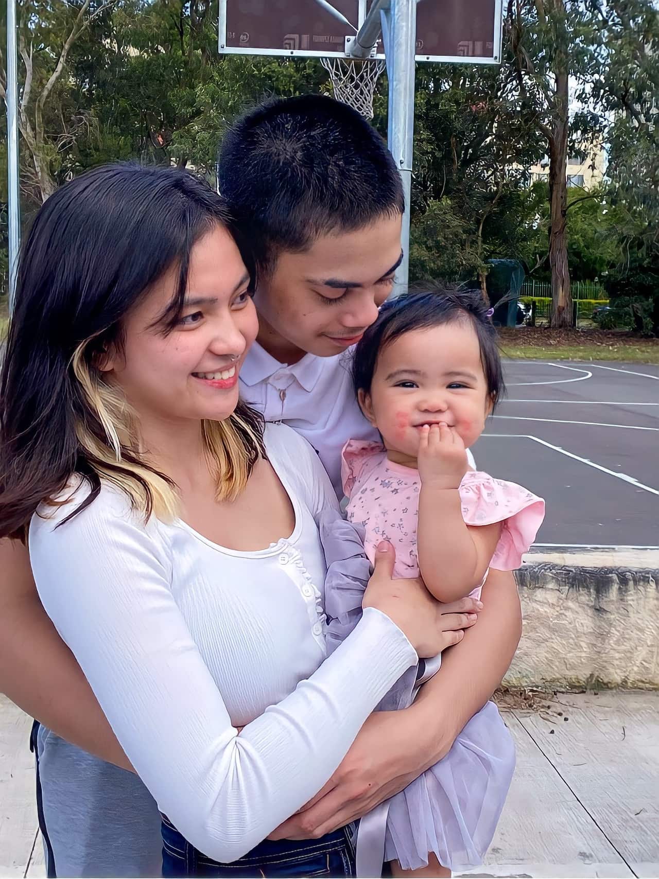 Vianne and Kai with daughter Kira.