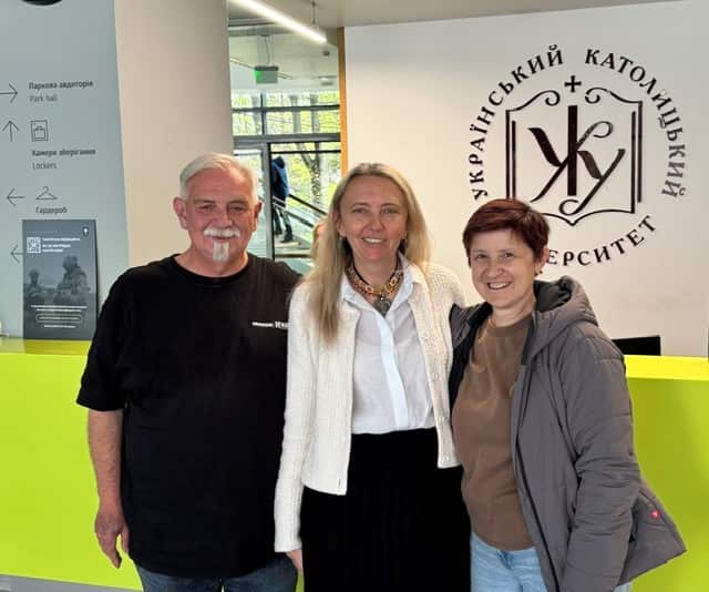 Rostyk Becker, Nataliya Klymovska from UCU, and Roma Becker..jpg