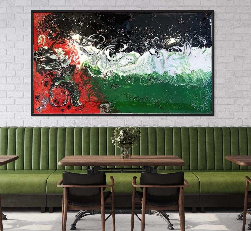 Hala Sekak - Drawing the Palestinian flag.jpg