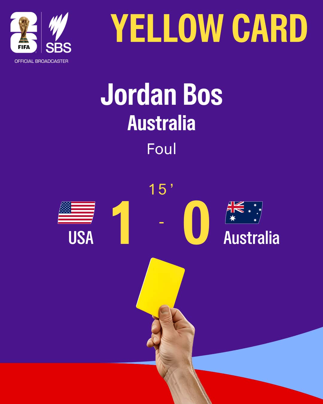 A graphic depicting a yellow card