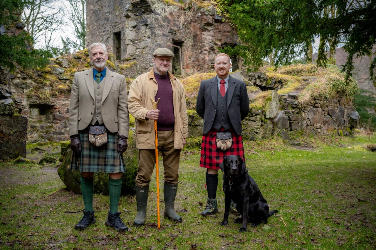 Shaun Micallef and Luke McGregor in Scotland.