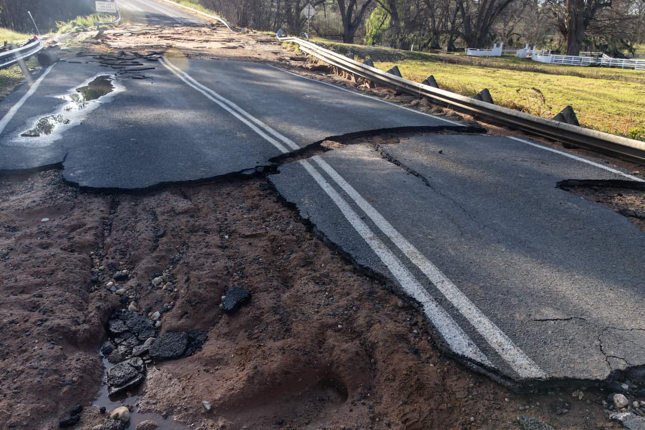 A damaged road