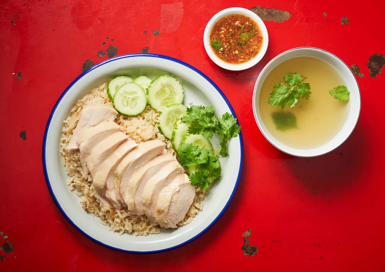 Thai chicken rice (khao mun gai)