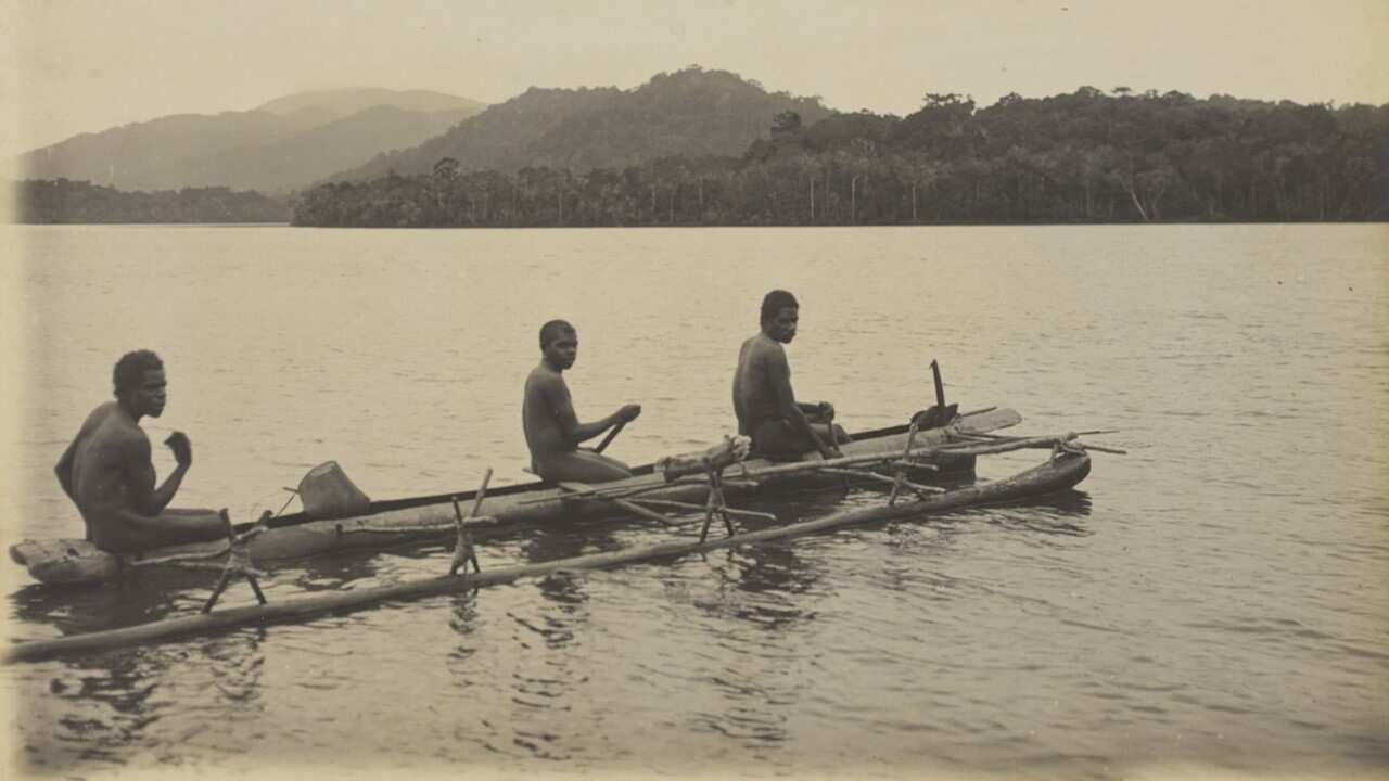Aboriginal Canoe on the Mulgrave River_john oxley Library.jpg