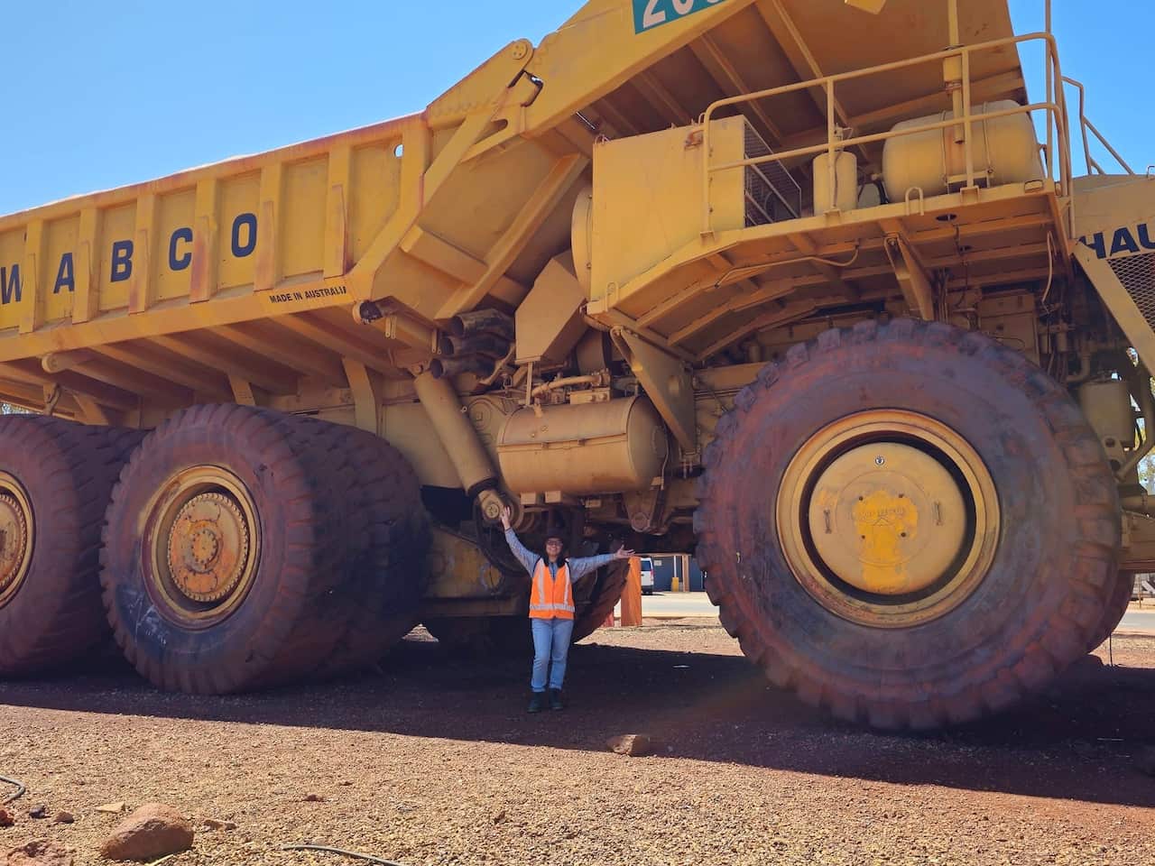 Emely and the truck.JPG