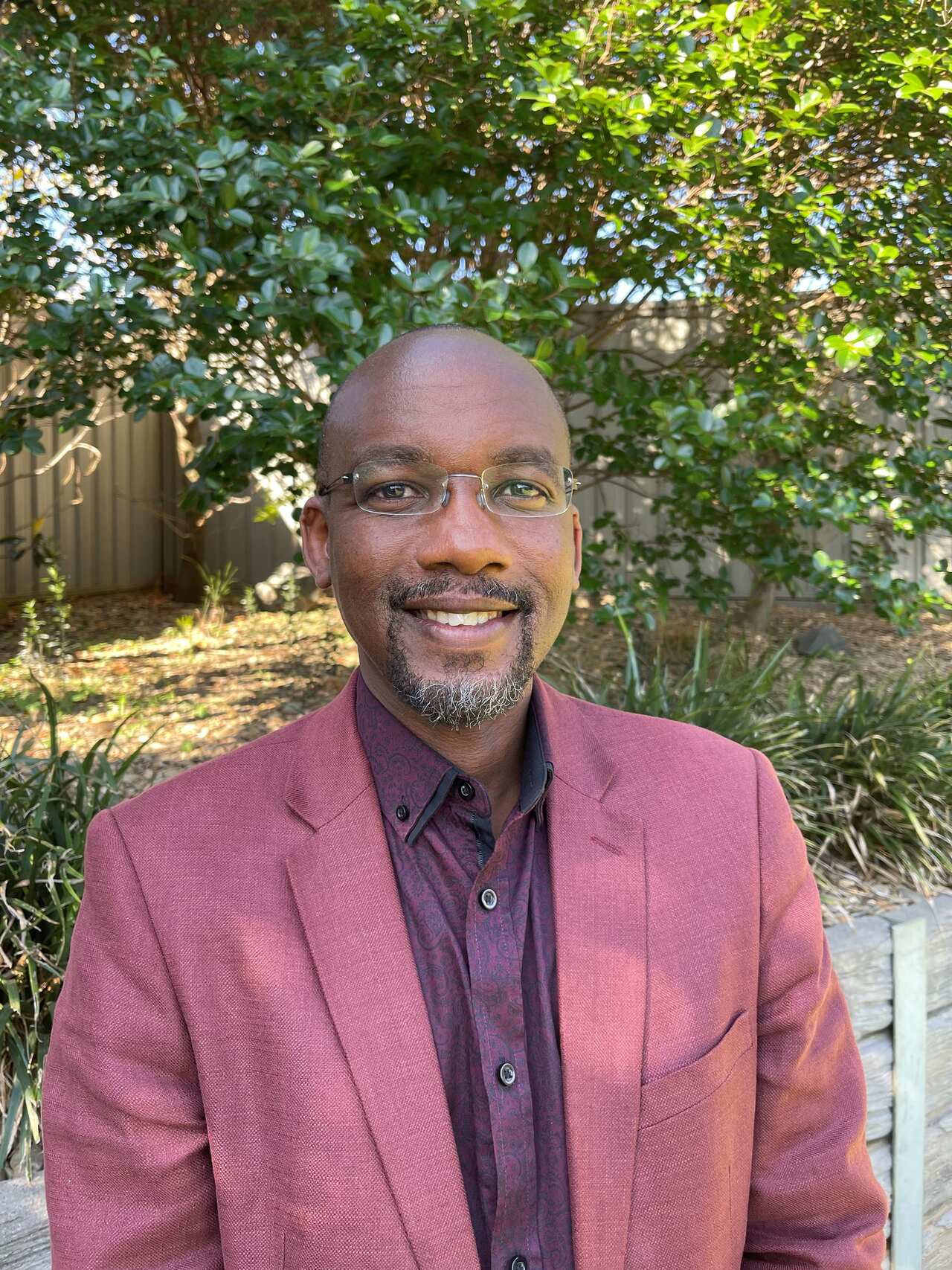 A man in a red jacket